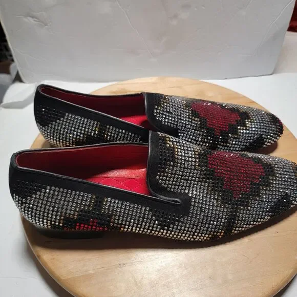 Louis Leeman Crystal Studded Loafers Men